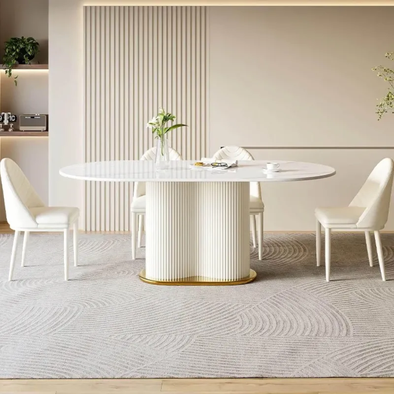 The Lounge Loft Möbel-Moderner Esstisch mit Glasplatte - Debora Slate Furniture