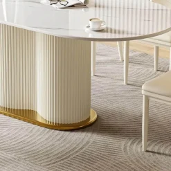 The Lounge Loft Möbel-Moderner Esstisch mit Glasplatte - Debora Slate Furniture