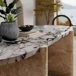 The Lounge Loft Möbel-Moderner Esstisch mit Steinoberfläche - Elena Stone Dining Furniture