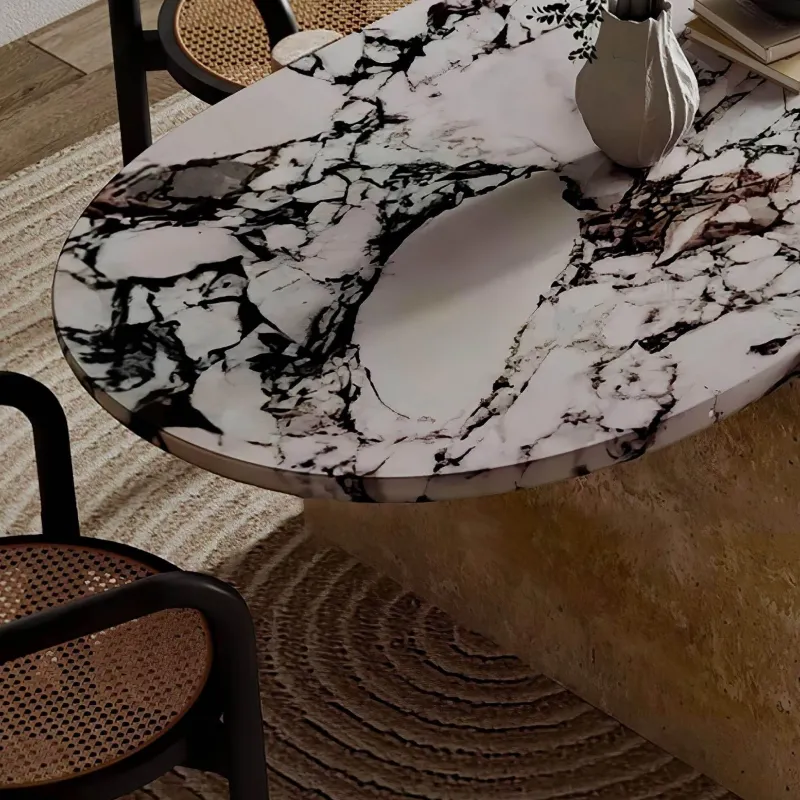 The Lounge Loft Möbel-Moderner Esstisch mit Steinoberfläche - Elena Stone Dining Furniture