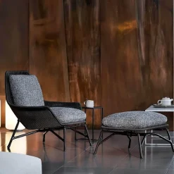 Comfort u0026 Style Möbel|Outdoor & Garten-Moderner gepolsterter Loungesessel – stilvoller Akzentstuhl