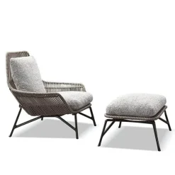 Comfort u0026 Style Möbel|Outdoor & Garten-Moderner gepolsterter Loungesessel – stilvoller Akzentstuhl