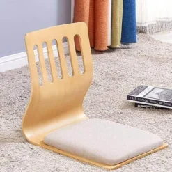Cozy Living Möbel-Moderner japanischer Stuhl aus Sperrholz ohne Beine – Zeitgenössisches Möbeldesign