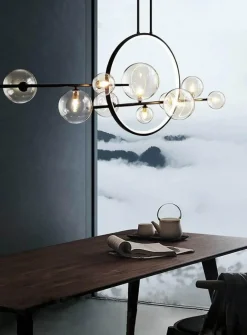 The Gilded Nest Beleuchtung-Moderner LED-Ringblasen-Kronleuchter – minimalistisches europäisches Design