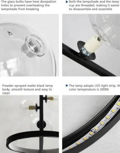 The Gilded Nest Beleuchtung-Moderner LED-Ringblasen-Kronleuchter – minimalistisches europäisches Design