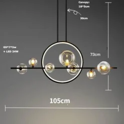 The Gilded Nest Beleuchtung-Moderner LED-Ringblasen-Kronleuchter – minimalistisches europäisches Design