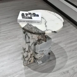 The Lounge Loft Möbel-Moderner Marmor-Beistelltisch – Elegantes Akzentmöbel