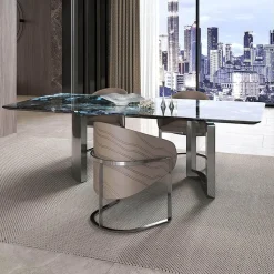The Lounge Loft Möbel-Moderner Marmor-Esstisch – Elegantes Quitterie-Design