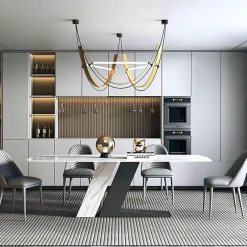 The Lounge Loft Möbel-Moderner Marmor-Esstisch – elegantes rundes Design