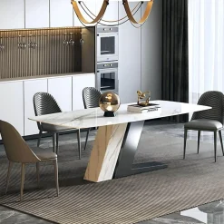 The Lounge Loft Möbel-Moderner Marmor-Esstisch – elegantes rundes Design