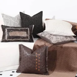 Pillow Haven Bettzeug-Moderner minimalistischer schwarz-weißer Sofakissenbezug - Stilvoller Kissenbezug für das Wohnzimmer