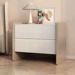 The Lounge Loft Möbel-Moderner Nachttisch aus Schiefer – Stilvoller Nachttisch mit Schieferplatte