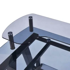 Comfort u0026 Style Möbel-Moderner Schreibtisch mit Metallrahmen und Druckerablage – Home-Office-Arbeitsplatz