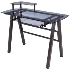 Comfort u0026 Style Möbel-Moderner Schreibtisch mit Metallrahmen und Druckerablage – Home-Office-Arbeitsplatz