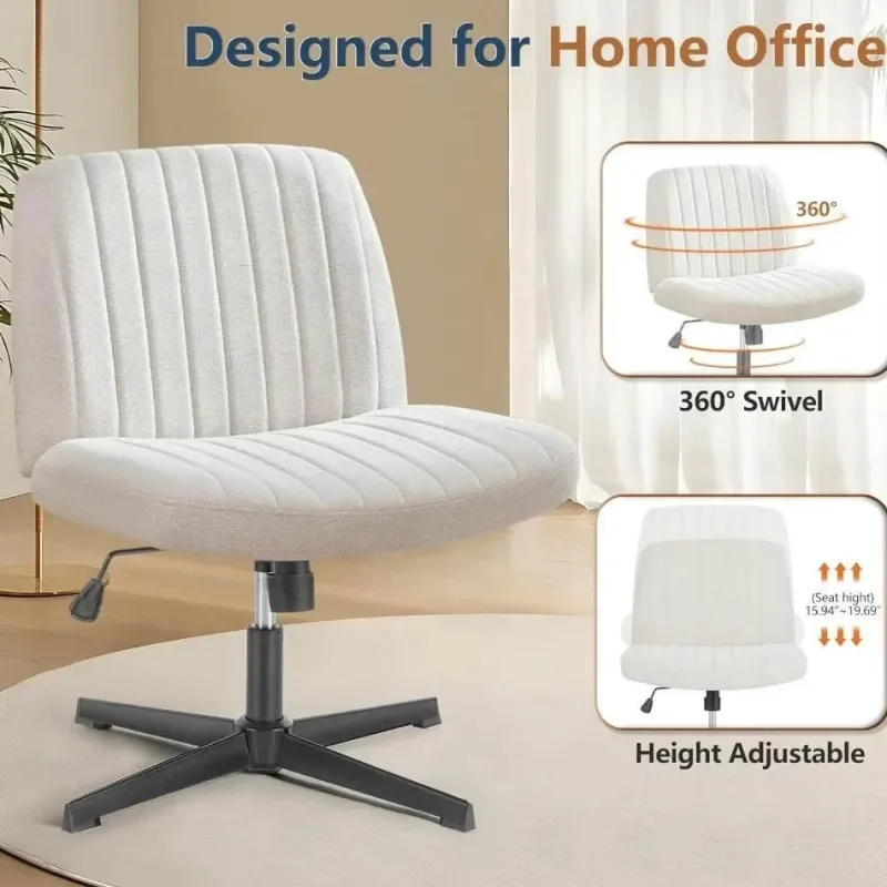 Comfort u0026 Style Möbel-Moderner Schreibtischstuhl ohne Armlehnen – Stilvoller Bürostuhl mit gekreuzten Beinen