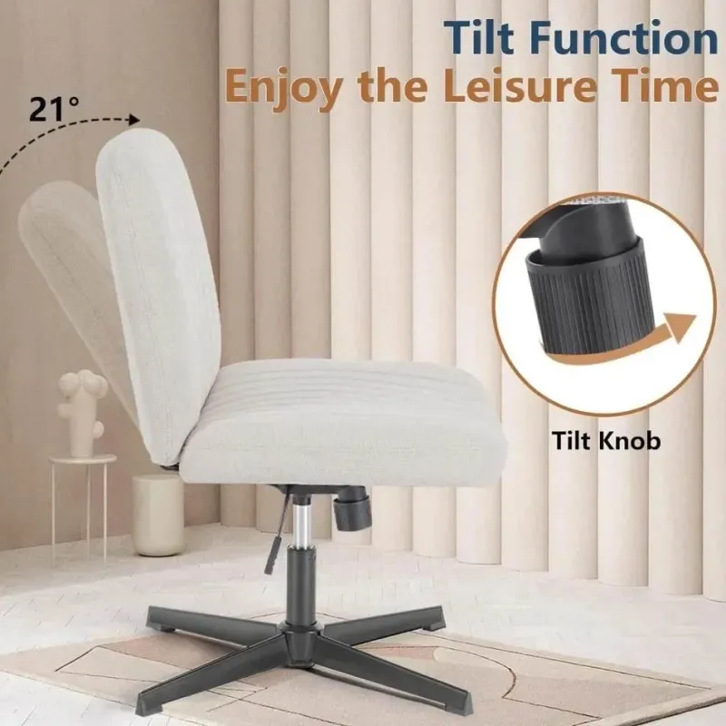Comfort u0026 Style Möbel-Moderner Schreibtischstuhl ohne Armlehnen – Stilvoller Bürostuhl mit gekreuzten Beinen