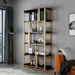 The Lounge Loft Möbel-Modernes Bücherregal aus Holz - Estaban Lagerregal