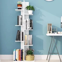 Cozy Living Möbel-Modernes Bücherregal aus Holz – Aufbewahrungseinheit mit offenen Regalen