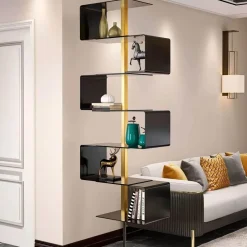 The Lounge Loft Möbel-Modernes Bücherregal aus Holz – Stilvolle Aufbewahrungsdekoration für Zuhause