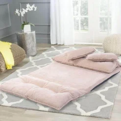 Cozy Living Möbel-Modernes, faltbares Freizeit-Schlafsofa aus PU-Leder mit 2 Kissen