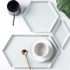 The Decor Haven Küche & Esszimmer-Modernes geometrisches Serviertablett - Nordisches Dekotablett