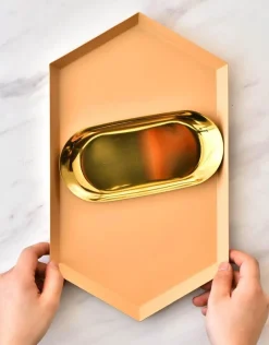 The Decor Haven Küche & Esszimmer-Modernes geometrisches Serviertablett - Nordisches Dekotablett