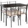 Cozy Living Küche & Esszimmer|Möbel-Modernes Küchentisch-Set mit Metallrahmen – 5-teiliger Esstisch mit Stühlen