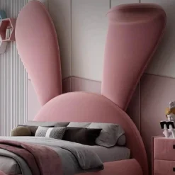 Kinder Cozy Living Kinderzimmermöbel|Möbel-Modernes rosa Kaninchenbett – Stilvolle Haustiermöbel