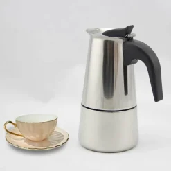 Tom Küche & Esszimmer-Mokkakanne aus Edelstahl – Espressokocher 100–450 ml