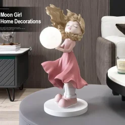 The Light Loft Beleuchtung-Mondmädchen Wandkunst - Lunar Home Decor