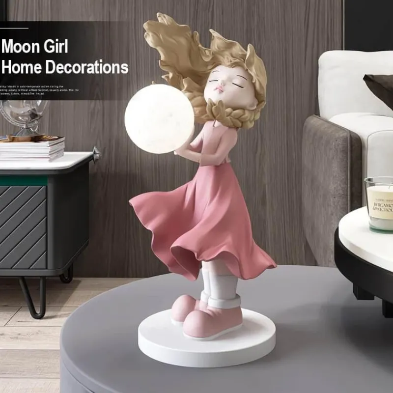 The Light Loft Beleuchtung-Mondmädchen Wandkunst - Lunar Home Decor