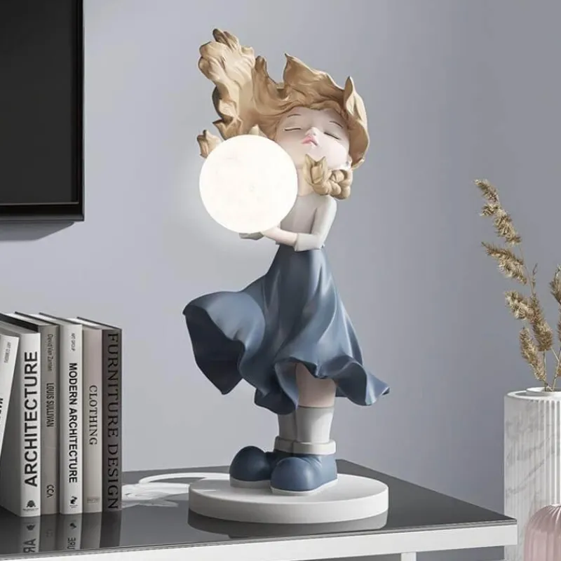 The Light Loft Beleuchtung-Mondmädchen Wandkunst - Lunar Home Decor