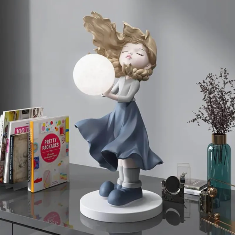 The Light Loft Beleuchtung-Mondmädchen Wandkunst - Lunar Home Decor