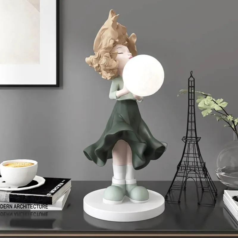 The Light Loft Beleuchtung-Mondmädchen Wandkunst - Lunar Home Decor