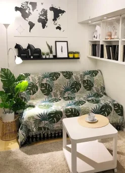Wrap u0026 Relax Bettzeug-Monstera-Sofadeckenbezug – rutschfeste, dekorative Tagesdecke für den nordischen Stil