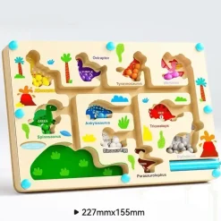 Toy World Babyspielzeug-Montessori Magnetisches Farbsortierlabyrinth – Pädagogisches Perlenspiel aus Holz