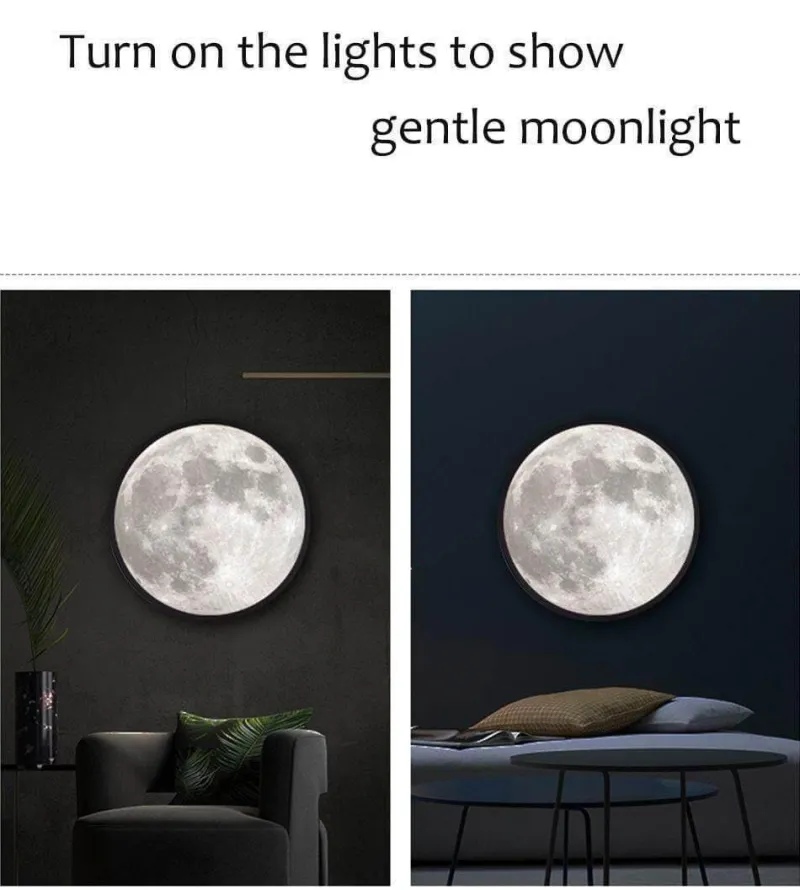 Comfort u0026 Style Beleuchtung-Moon Mirror Wall Lamp - Modern Smart Decorative Light