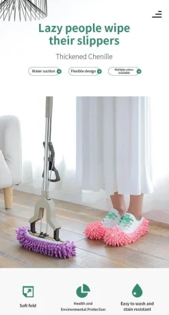 Tranquil Waters Badezimmer-Mop-Hausschuhe – Bequeme Putzschuhe für müheloses Putzen