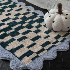 Warm Weaves Boden & Teppiche-Mosaik-Gitter-Teppich – Dekorative Bodenmatte für die Inneneinrichtung