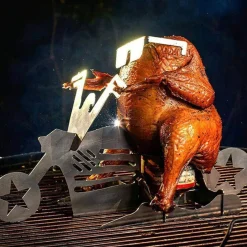The Culinary Kit Küche & Esszimmer-Motorrad-BBQ-Grillständer - Hähnchen-Grillrost