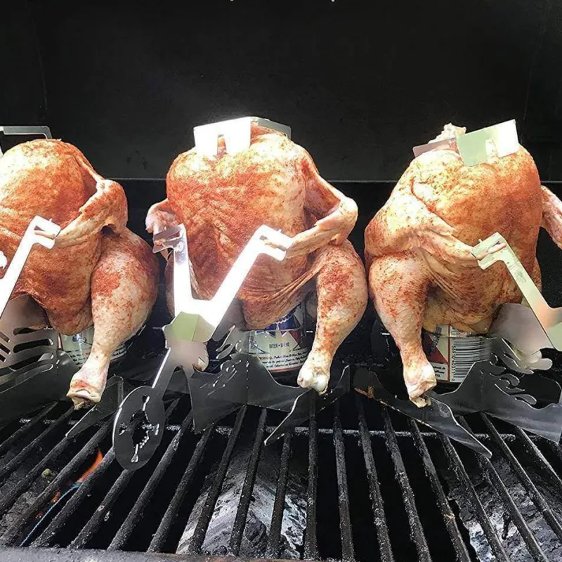 The Culinary Kit Küche & Esszimmer-Motorrad-BBQ-Grillständer - Hähnchen-Grillrost