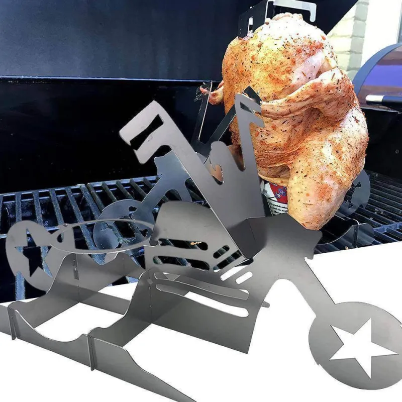 The Culinary Kit Küche & Esszimmer-Motorrad-BBQ-Grillständer - Hähnchen-Grillrost