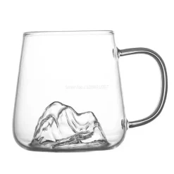 Plates u0026 More Küche & Esszimmer-Mount Fuji Whiskybecher – 380 ml japanische Teetasse aus Glas mit Henkel