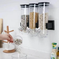 Space Savvy Küche & Esszimmer-Müslispender zur Wandmontage - Klarer Vorratsbehälter