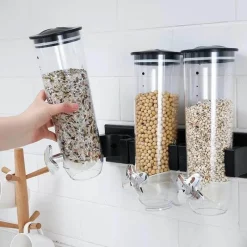 Space Savvy Küche & Esszimmer-Müslispender zur Wandmontage - Klarer Vorratsbehälter