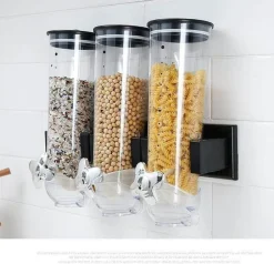 Space Savvy Küche & Esszimmer-Müslispender zur Wandmontage - Klarer Vorratsbehälter