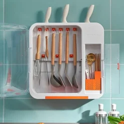 Space Savvy Küche & Esszimmer-Multifunktionale Besteck-Wandaufbewahrungsbox - Küchen-Organizer