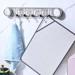 Tranquil Waters Badezimmer|Küche & Esszimmer-Multifunktionale drehbare Saughaken – stanzfreie Wandhaken