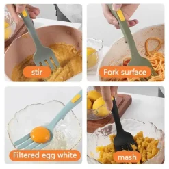 Tom Küche & Esszimmer-Multifunktionale Kochgabel aus Silikon – Rühr- und Servierutensil
