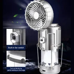 Roam Ready Heimwerkzeuge|Outdoor & Garten-Multifunktionale wasserdichte Powerbank-Laterne - Tragbares Ladegerät für den Außenbereich